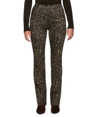 Women's Leopard-Print Denim Baby-Bootcut Leggings