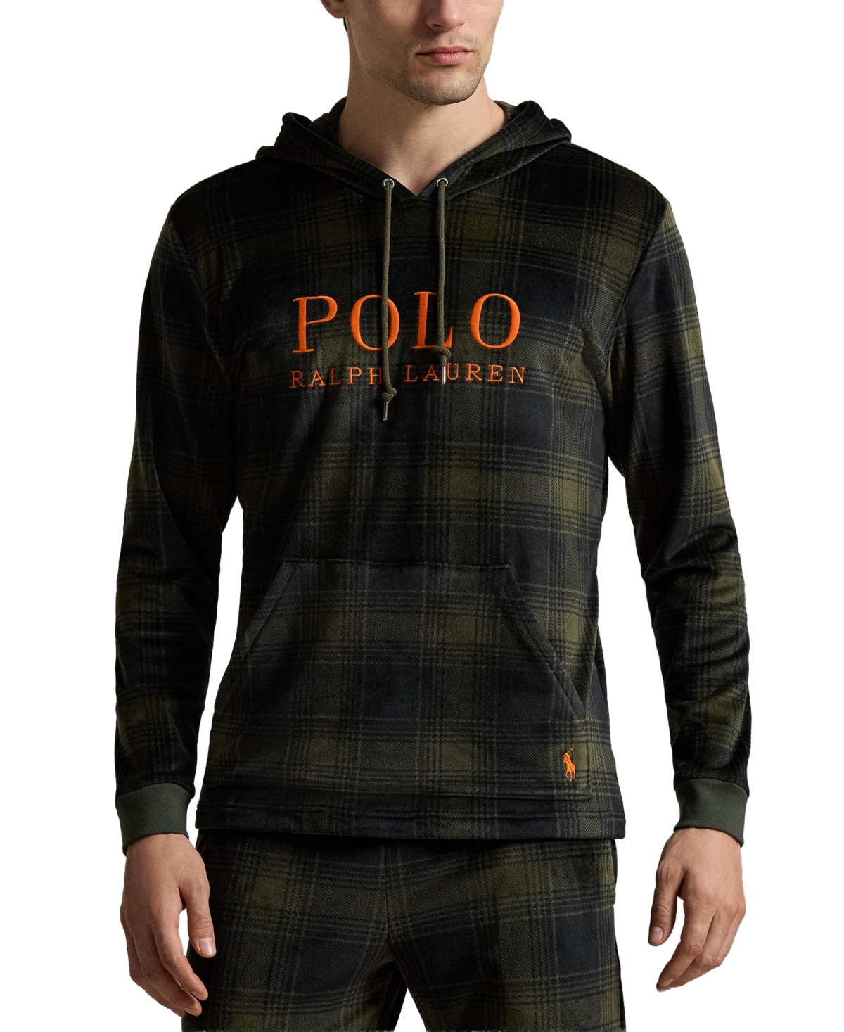 Polo Ralph Lauren Men's Velour Long-Sleeve Hooded Pajama Hoodie