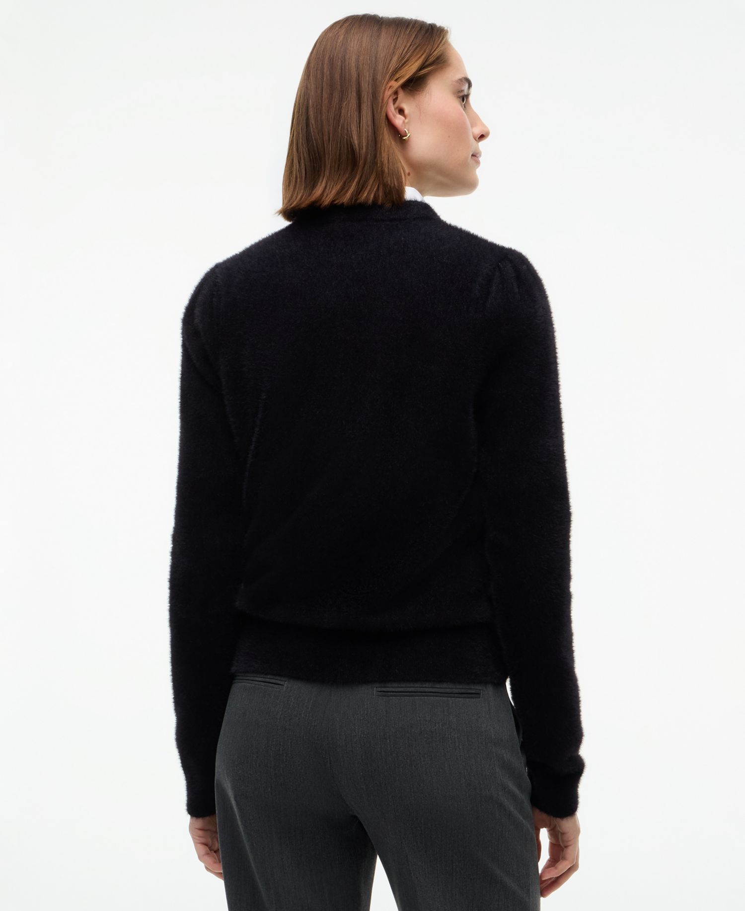 Women's Textured-Lurex Lightweight Crewneck Long-Sleeve Sweater