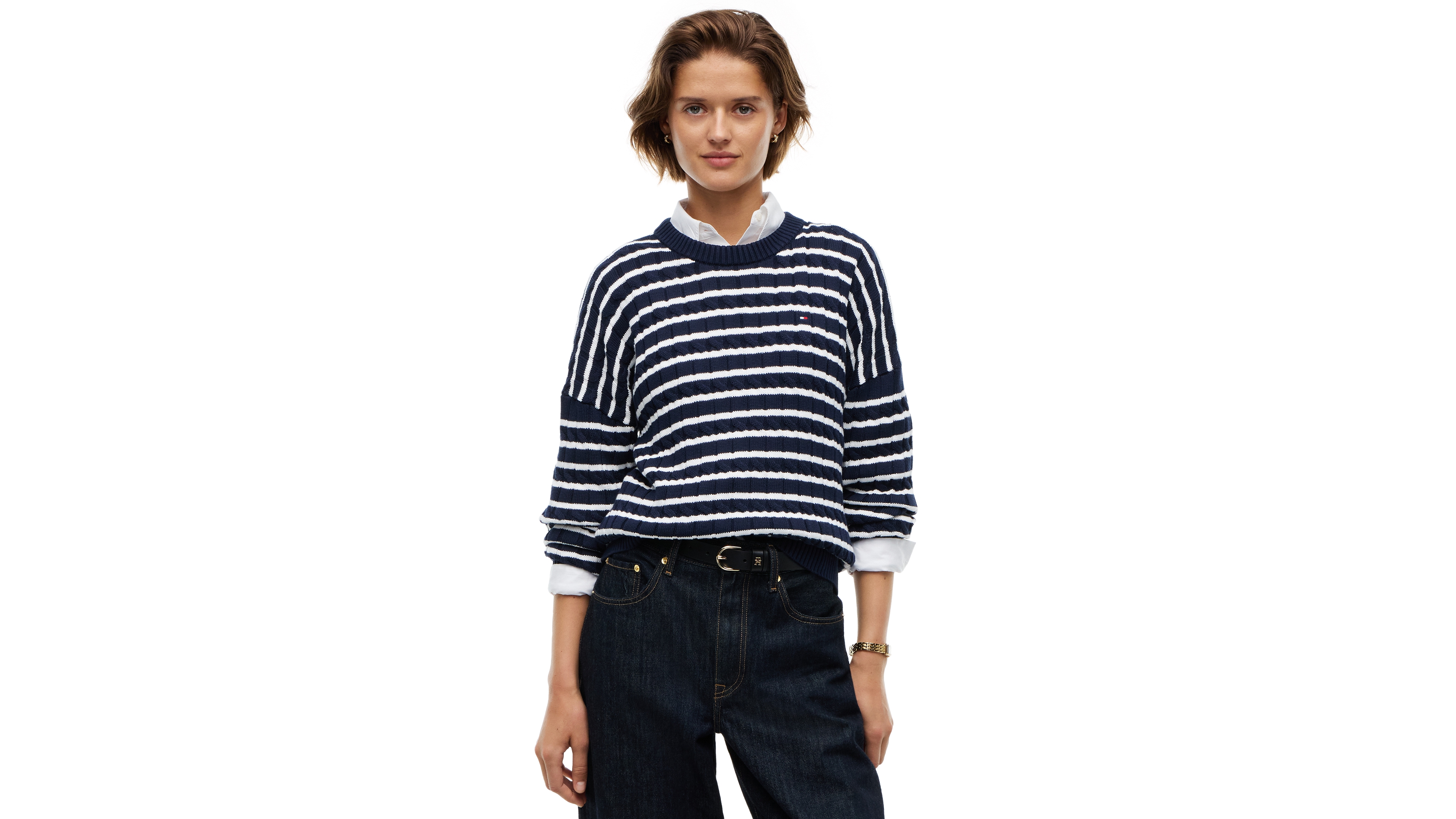 Tommy Hilfiger Women's Cable-Knit Crewneck Sweater