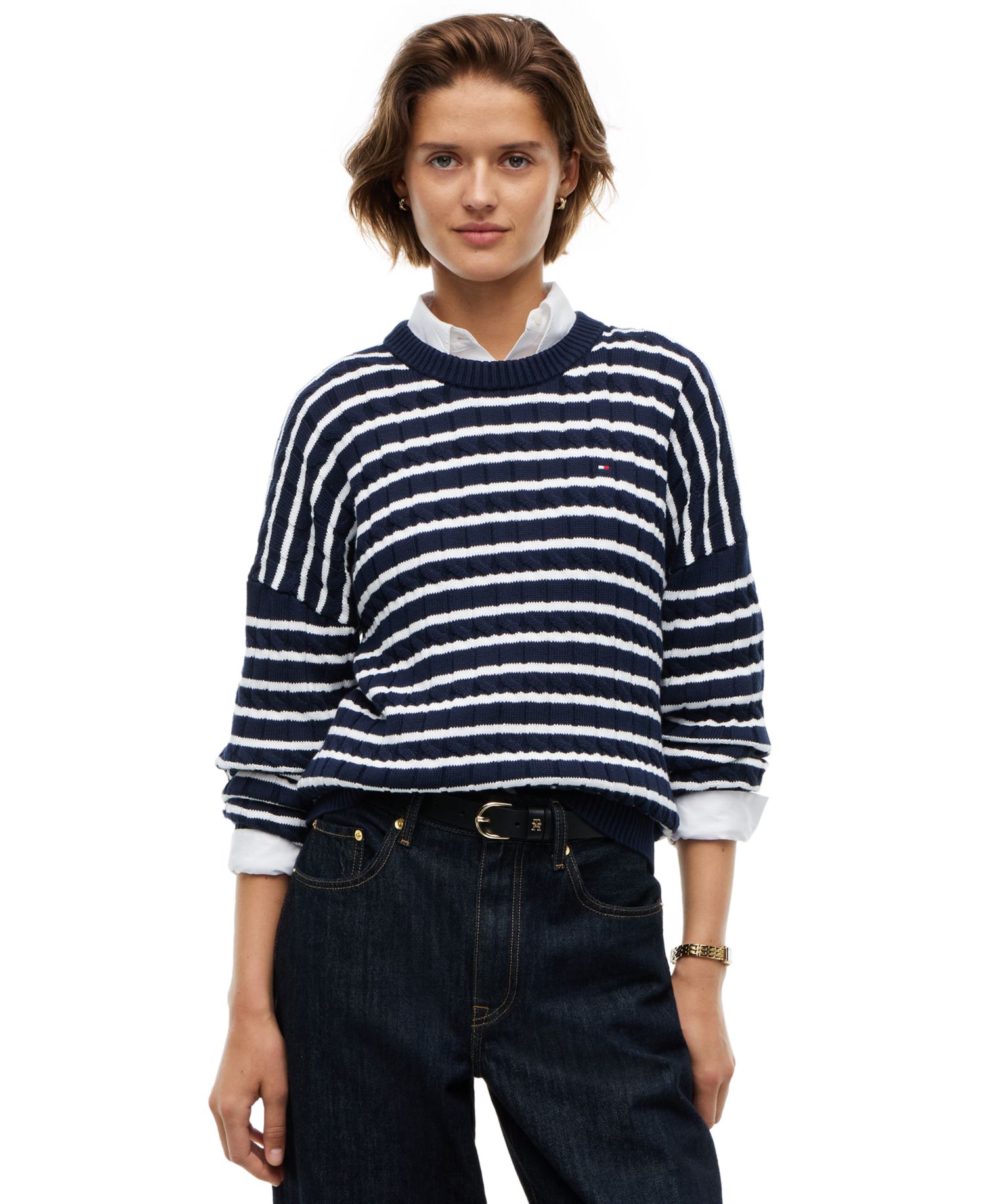Women's Cable-Knit Crewneck Sweater