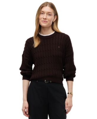 Women's Cable-Knit Crewneck Sweater