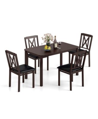 5 Piece Dining Table Set for 4 Rectangular Kitchen Table and  4 Chairs Dinette Set
