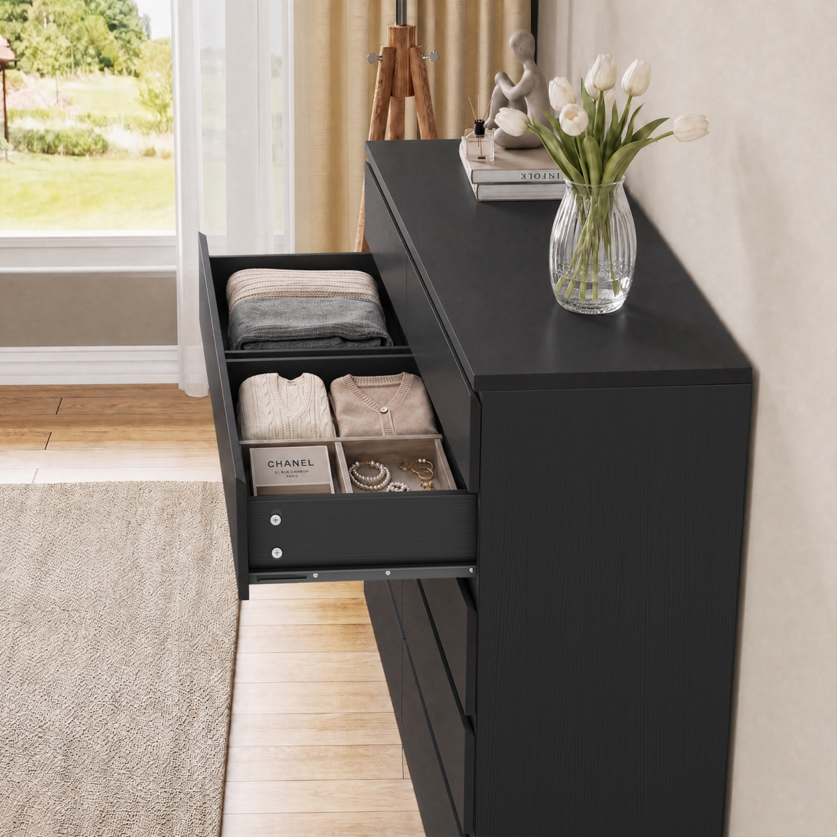 homfan 8 Drawer Dresser for Bedroom, Modern Chest of Drawers, Storage with Drawers Living Room, Hallway, Entryway, Bedroom