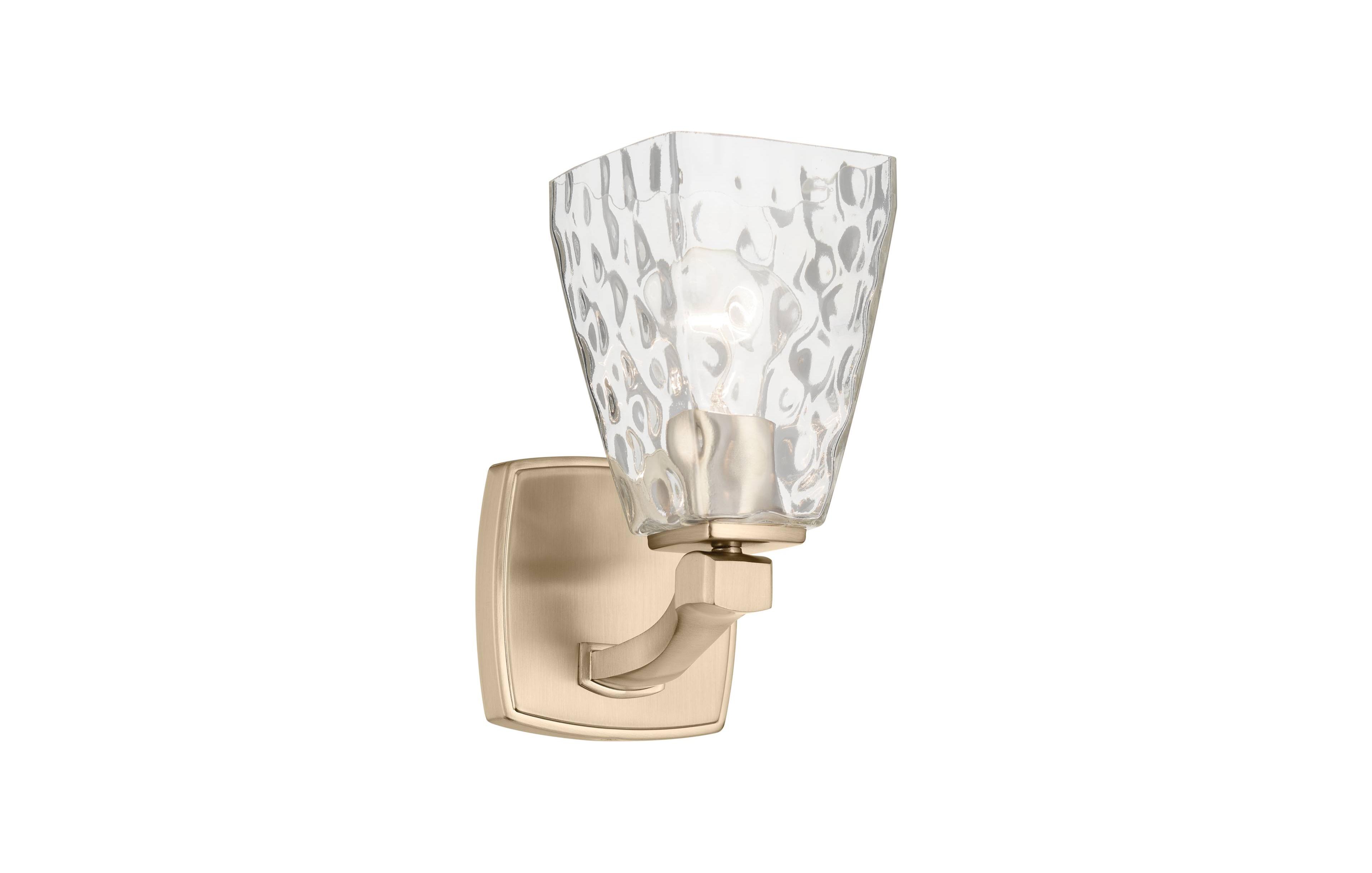 Kichler Marant Champagne Bronze Wall Sconce 1Lt with Clear Water Glass