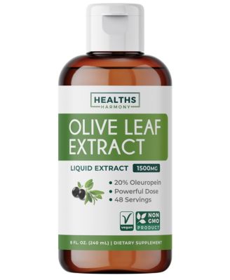 Olive Leaf Extract Liquid, 1500 Milligram with 20 Percentage Oleuropein, 8 Fluid Ounce