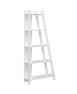 79 Inch 5-Tier Narrow Bookshelf with Trapezoidal Frame