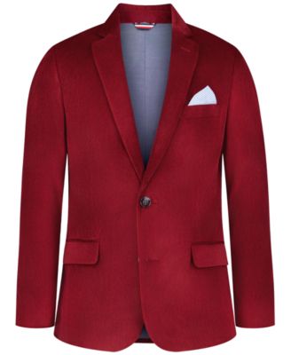 Boys' 8-20 Velvet Single-Breasted Notch-Collar Sport Coat