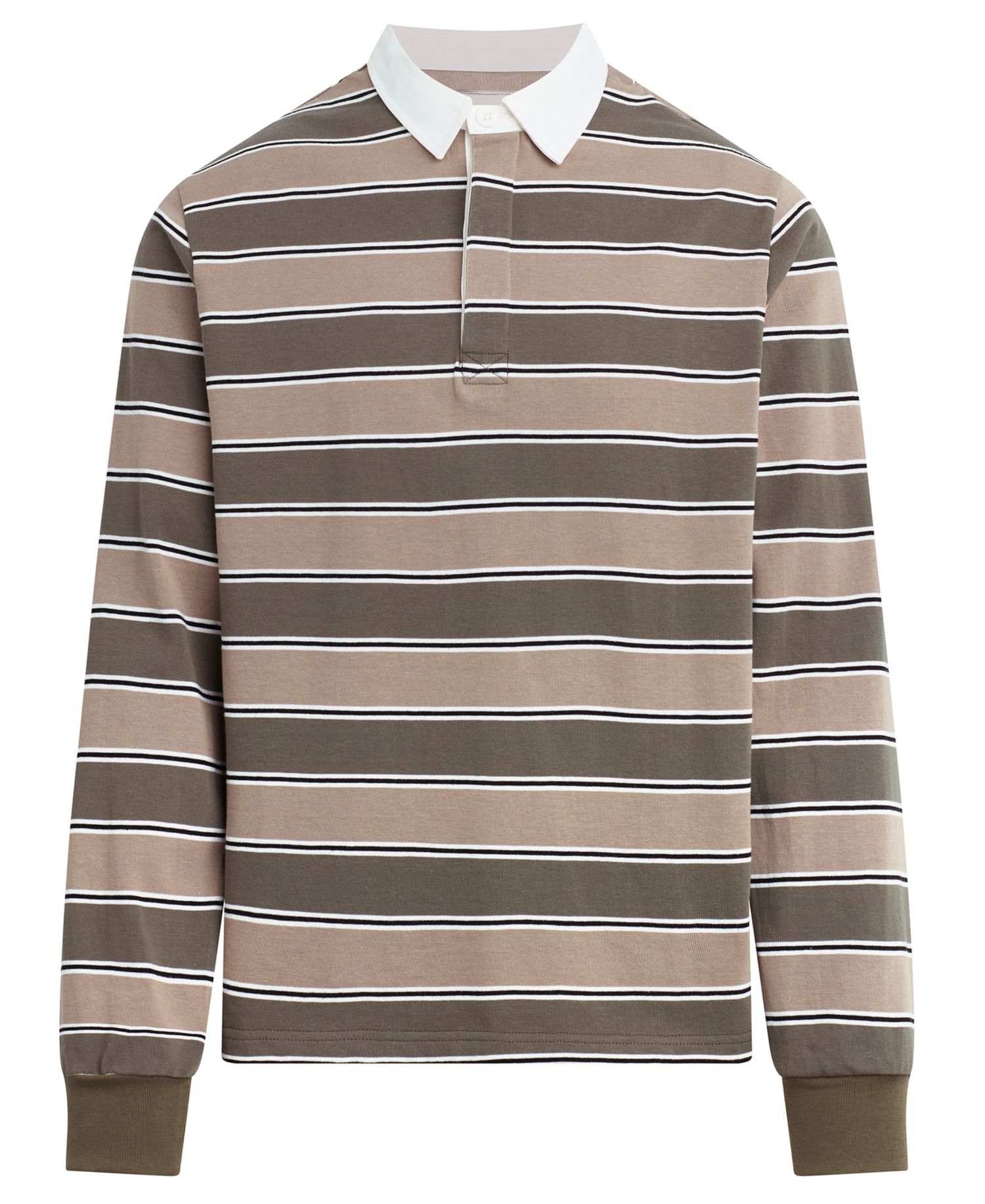 Men's Striped Long-Sleeve Rugby Shirt