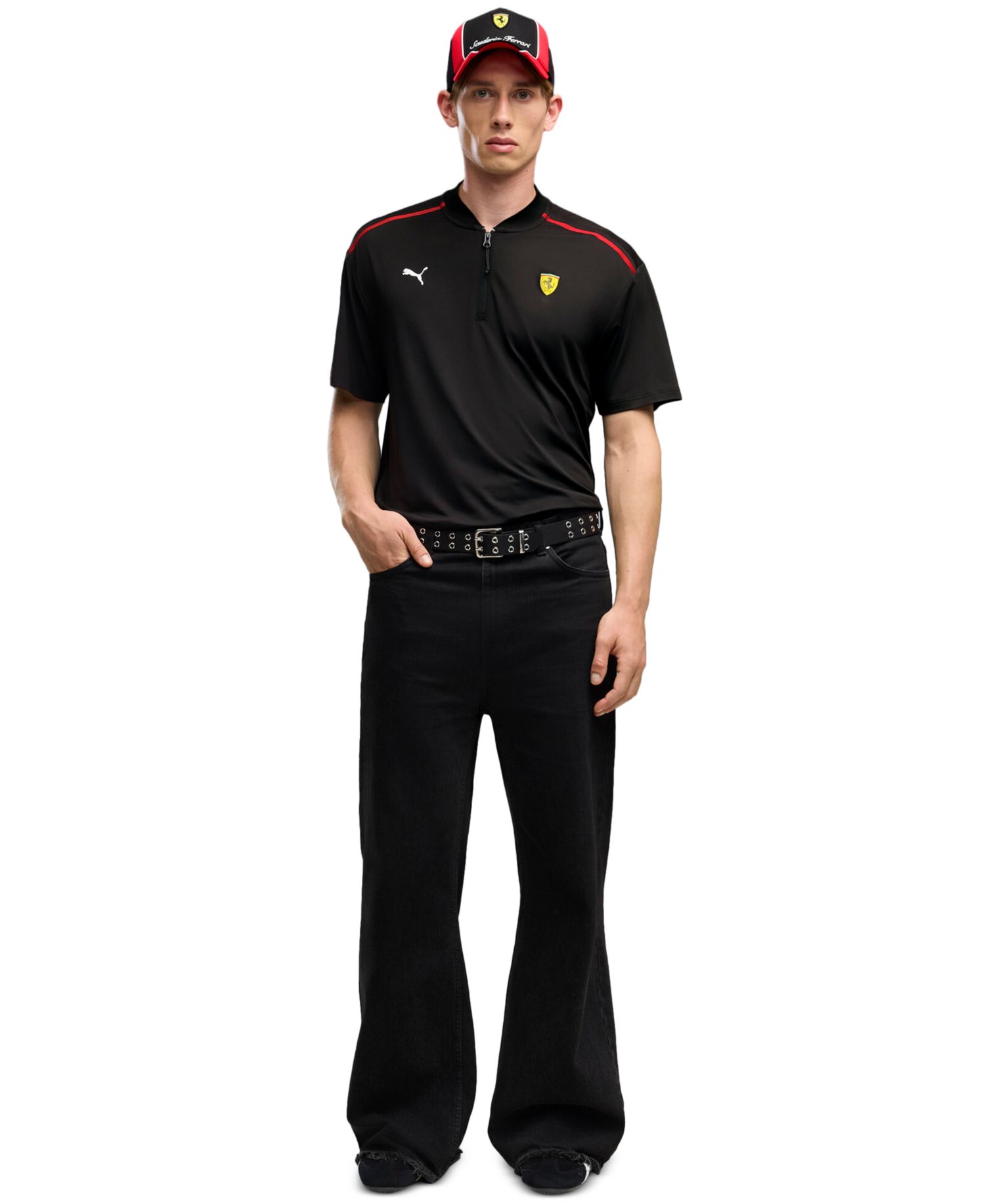 Men's Ferrari Cloudspun Half Zip Polo Shirt