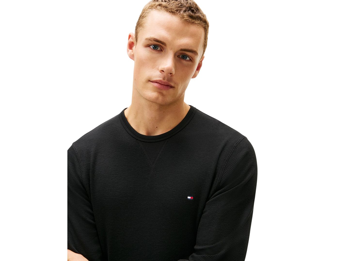 Свитшоты Flag для мужчин, круглый вырез, хлопок — Tommy Hilfiger, цвет: Чёрный — фото 3