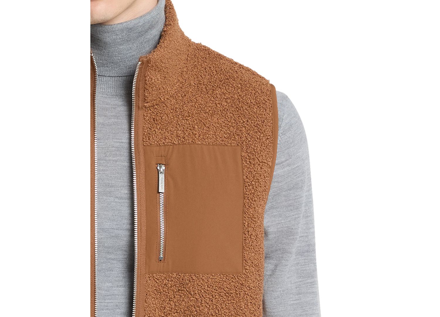MICHAEL Men's Boucl&eacute; Stand-Collar Regular-Fit Vest