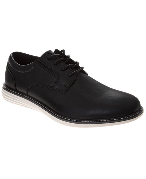 Мужские туфли Perry Ellis Casual Plain Toe Faux Leather Oxford, цвет: Чёрный