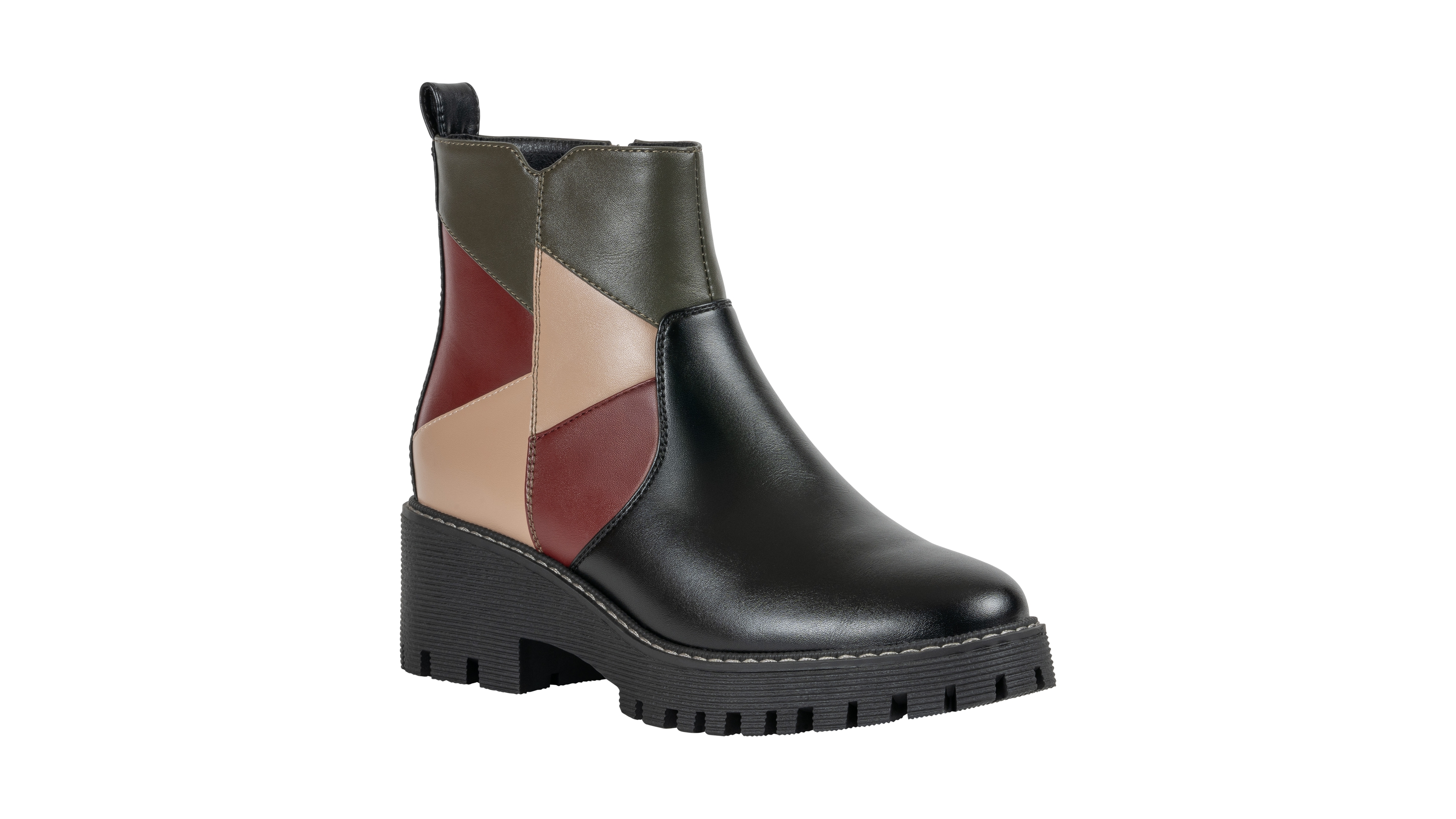 Gc Shoes Women's Vaila Color-block Patchwork Block-Heel Ankle Boots