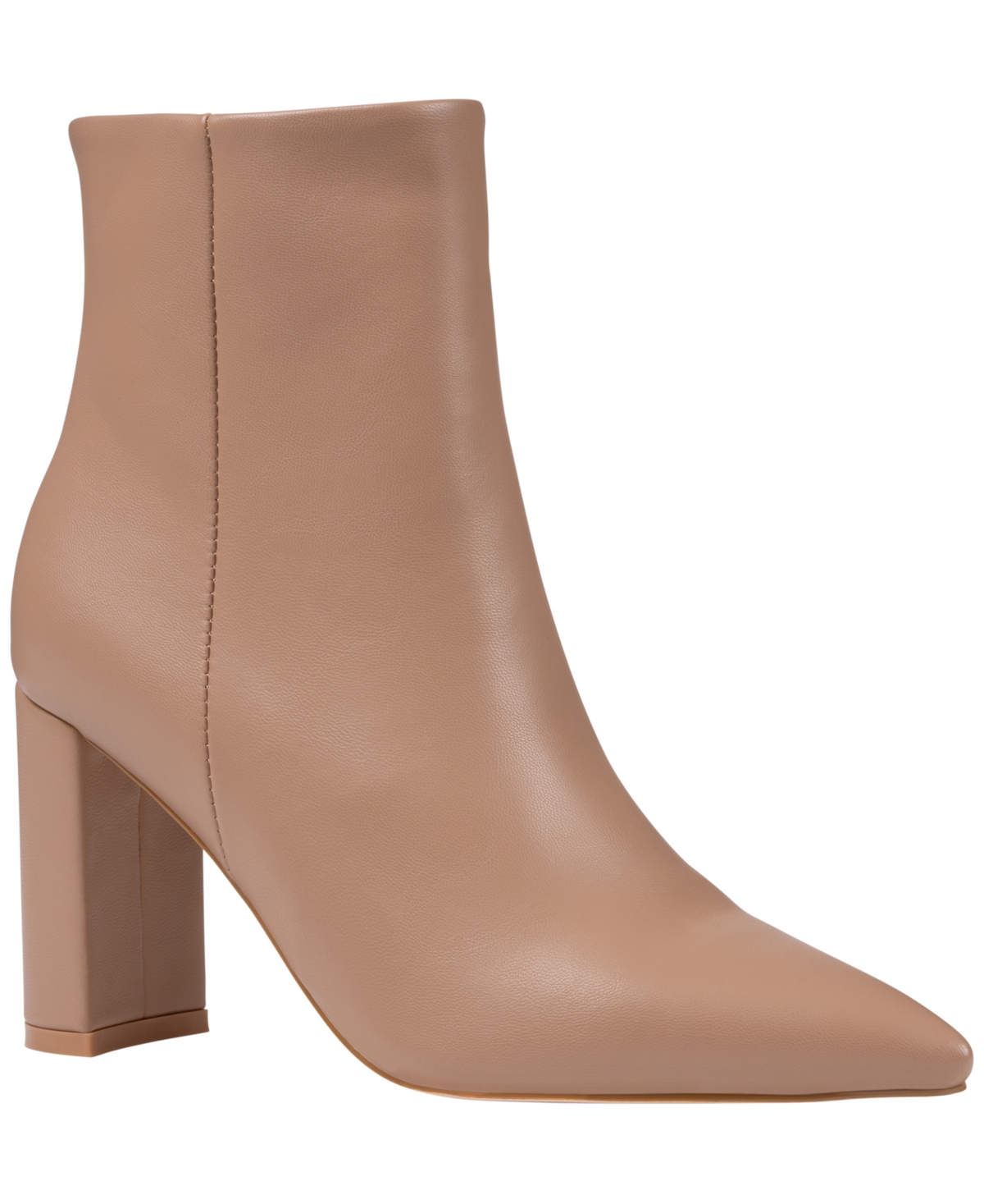 Gc Shoes Women's Hadley Pointed Toe Faux Leather Ankle Booties - Nude Smooth