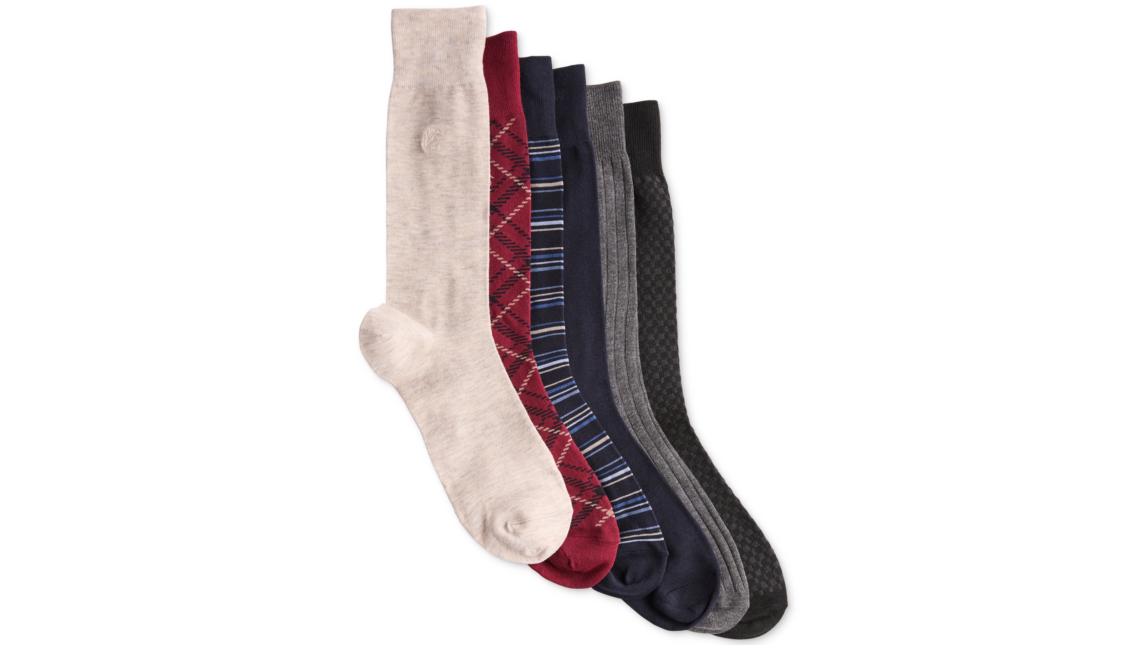 Perry Ellis Portfolio Men's Holiday Stretch Crew Socks, 6-Pack