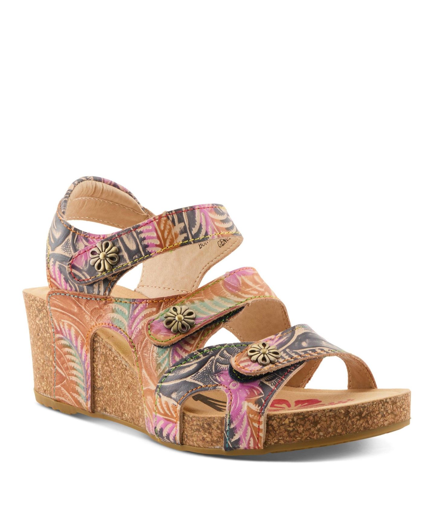 Женские сандалии L'Artiste Bonvoyage Wedge Sandal with Molded Footbed, цвет: Тёмно-синий разноцветный — фото 1