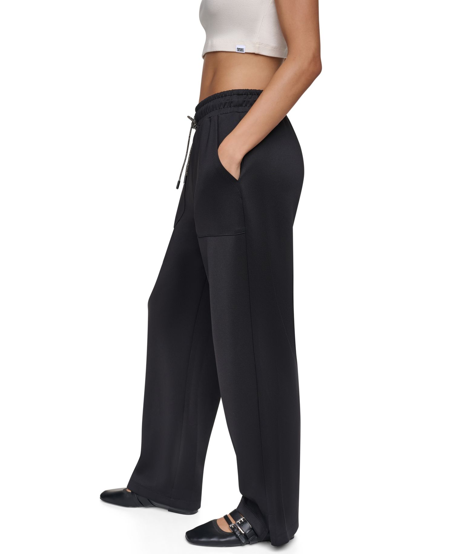 Women's Pins & Patches Wide-Leg Knit Drawstring Pants