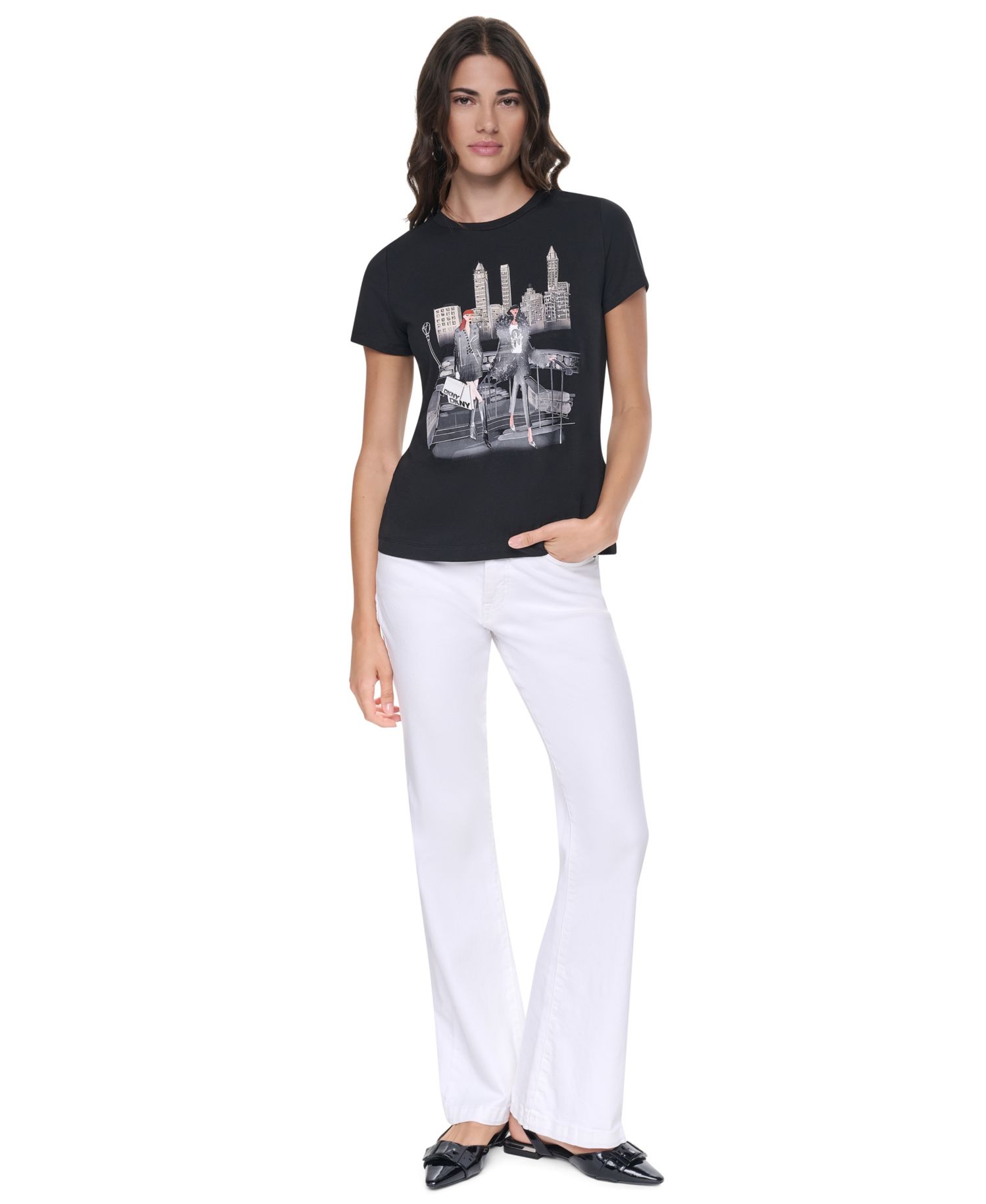 Women's Central Park Steps Conversational Crewneck Short-Sleeve T-Shirt