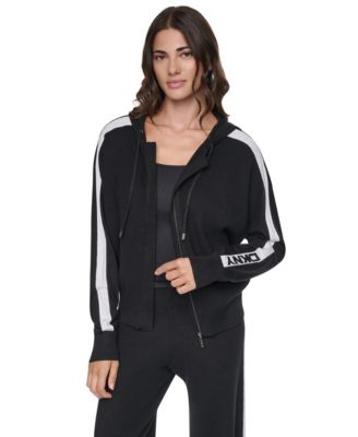 Women's Logo Stripe Full-Zip Hoodie Sweatshirt
