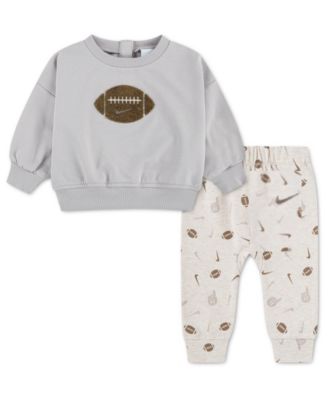 Baby Boys' Readyset Grow Football Crewneck Long-Sleeve Top and Pants, 2-Piece Set