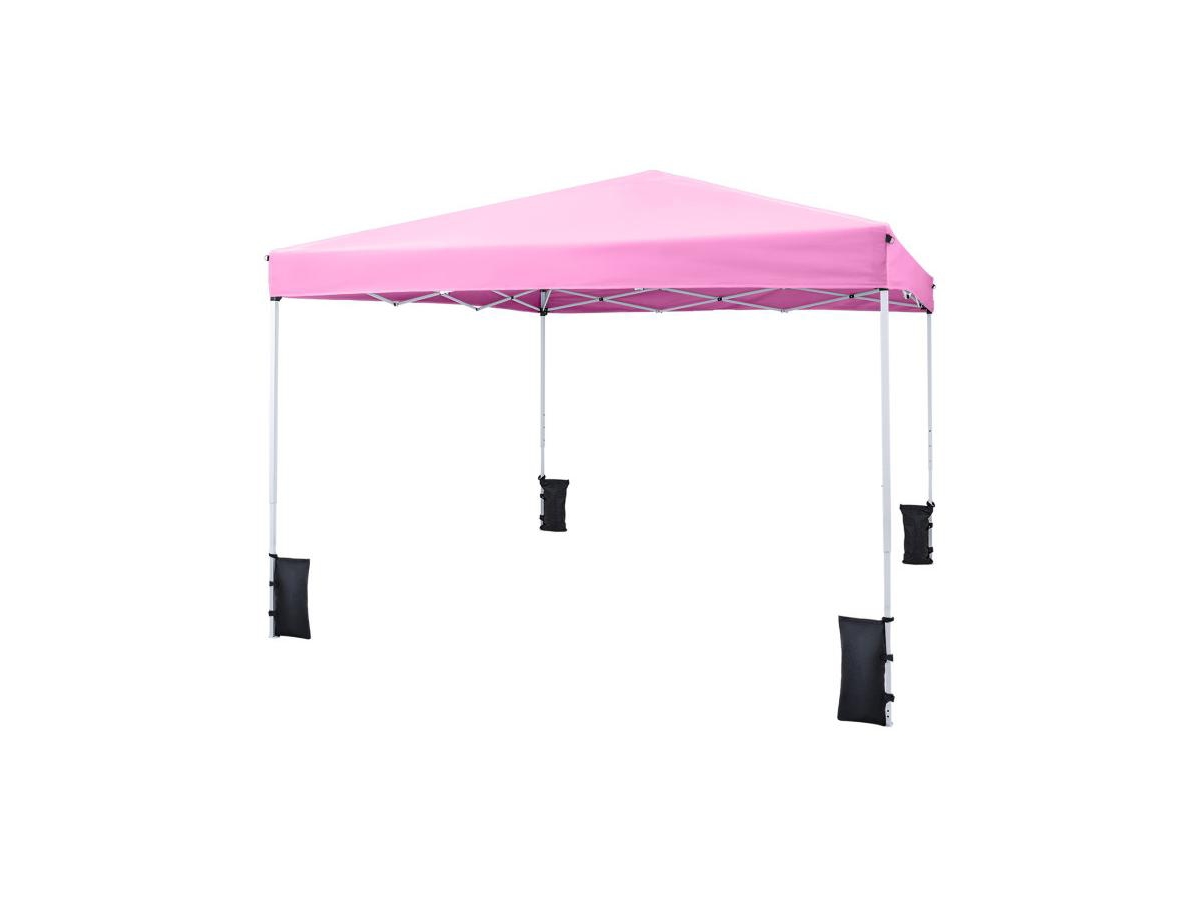 Boyel Living 10 x 10 Feet Pop up Canopy Tent with Carrying Bag and 4 Sandbags - Pink