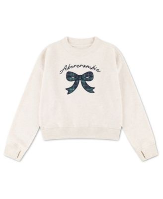 Girls' 5-16 Bow Plaid Fleece Sweatshirt