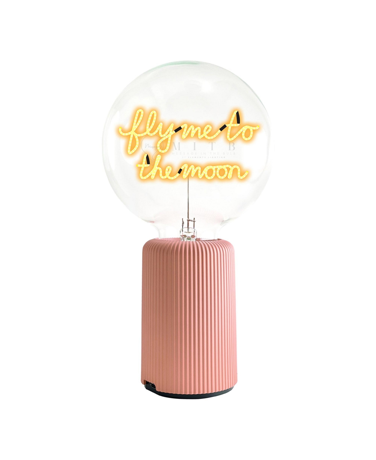 Mitb Bulb Fly Me To The Moon Amber with Base Table Lamp Portable Pop Nomad - Pink