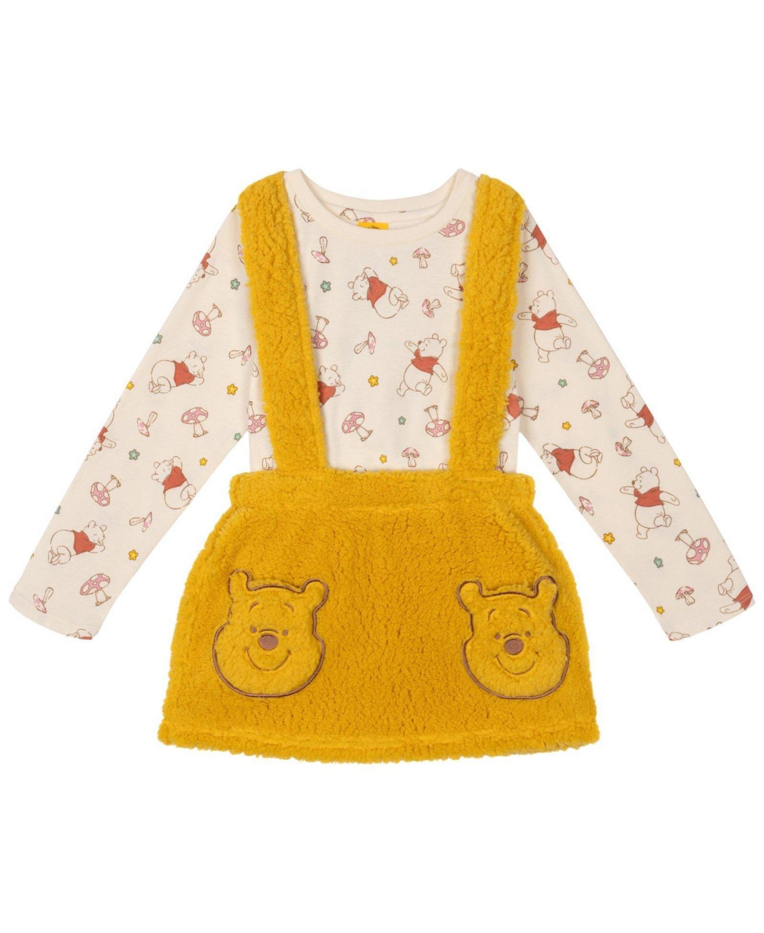 Girls' 4-16 Long-Sleeve Suspender Tee and Skirt, 2-Piece Set