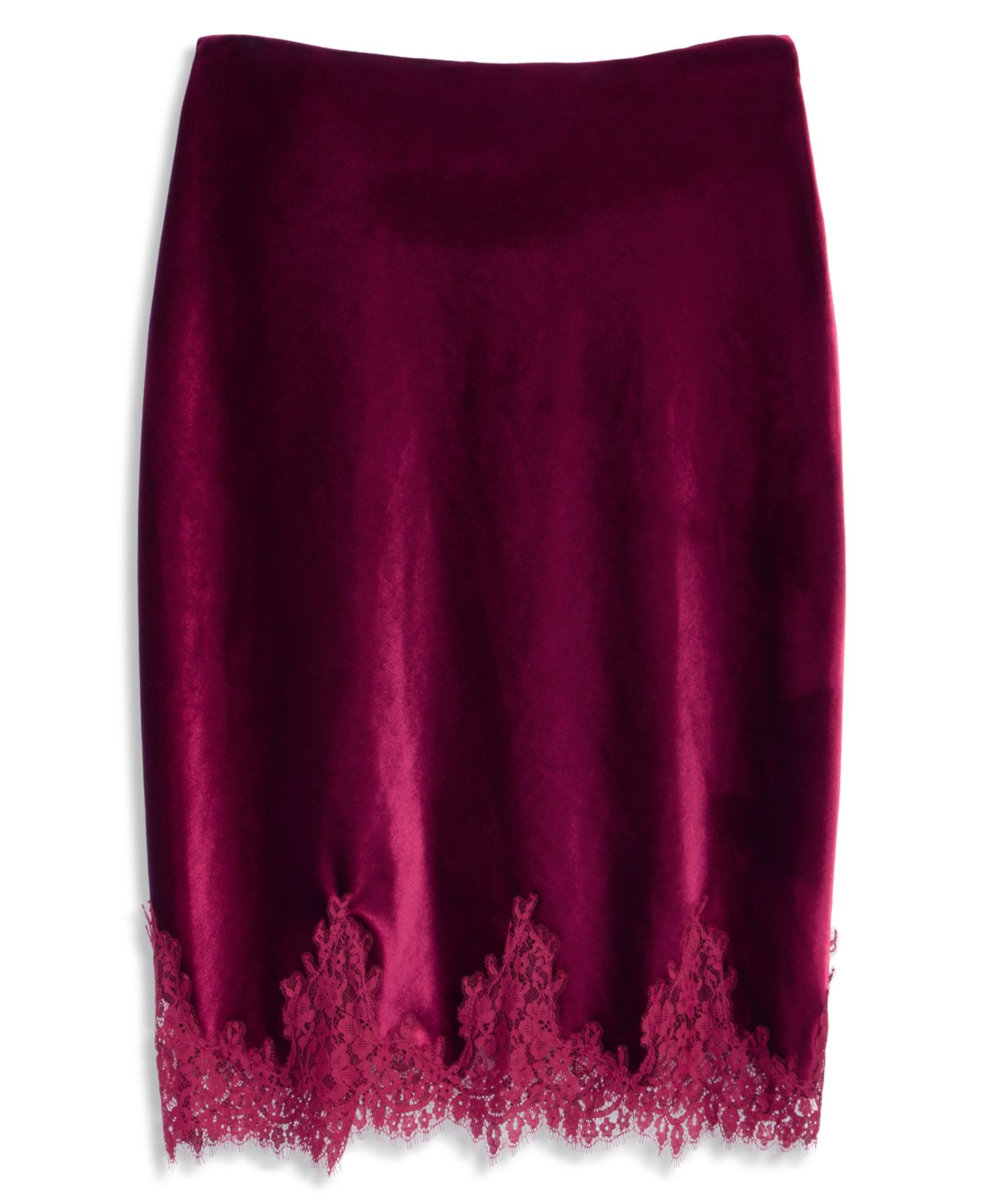 Женская юбка On 34th Velvet Lace-Trim Alt Length, цвет: Красный — фото 6