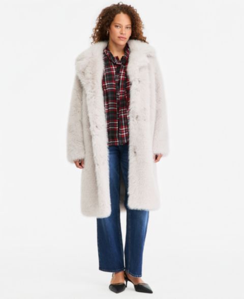 Женское пальто On 34th Faux Fur Mid-Length, цвет: Светлый серый