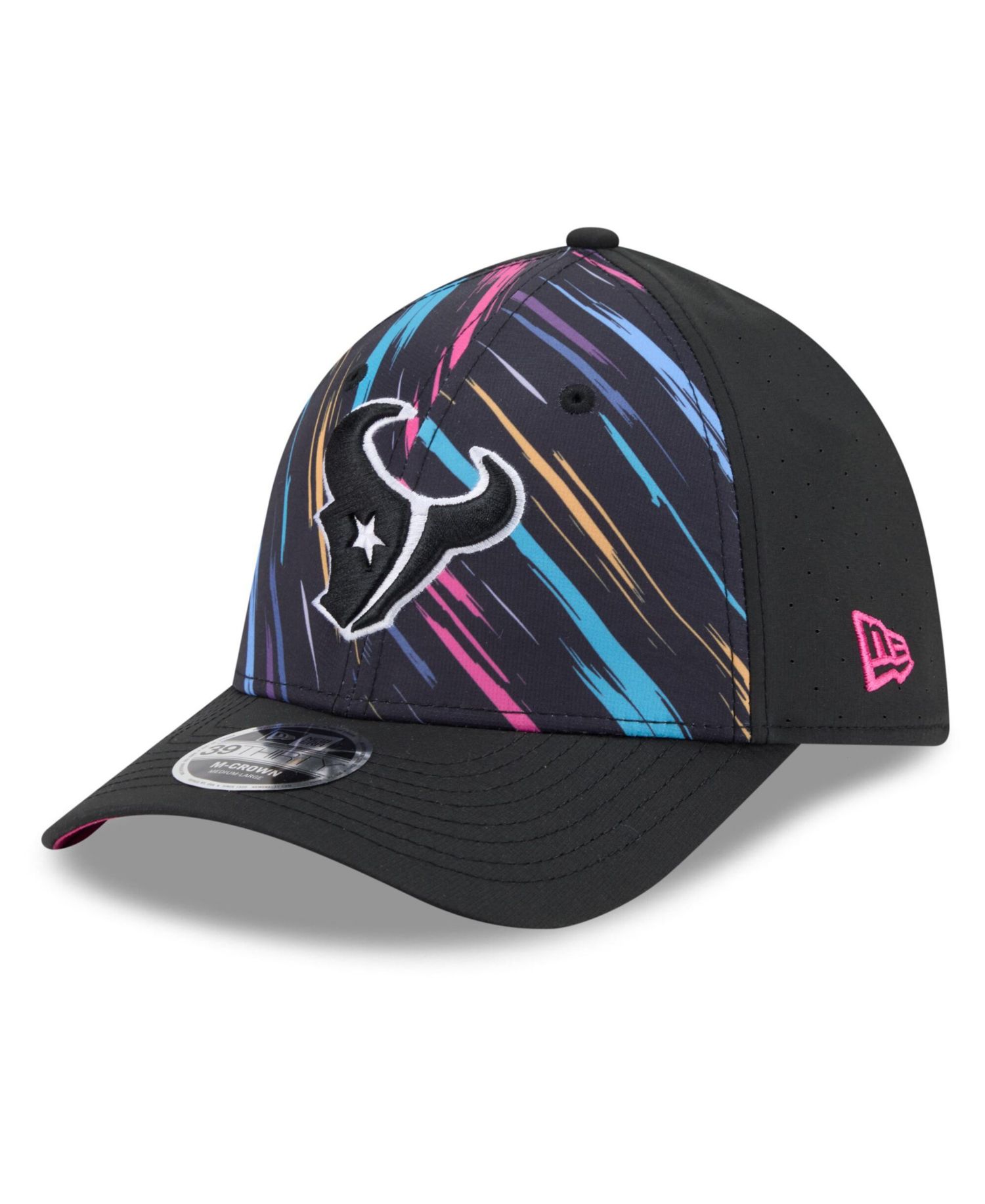 Men's Black Houston Texans 2026 NFL Cruical Catch 39THIRTY M-Crown Stretch Hat