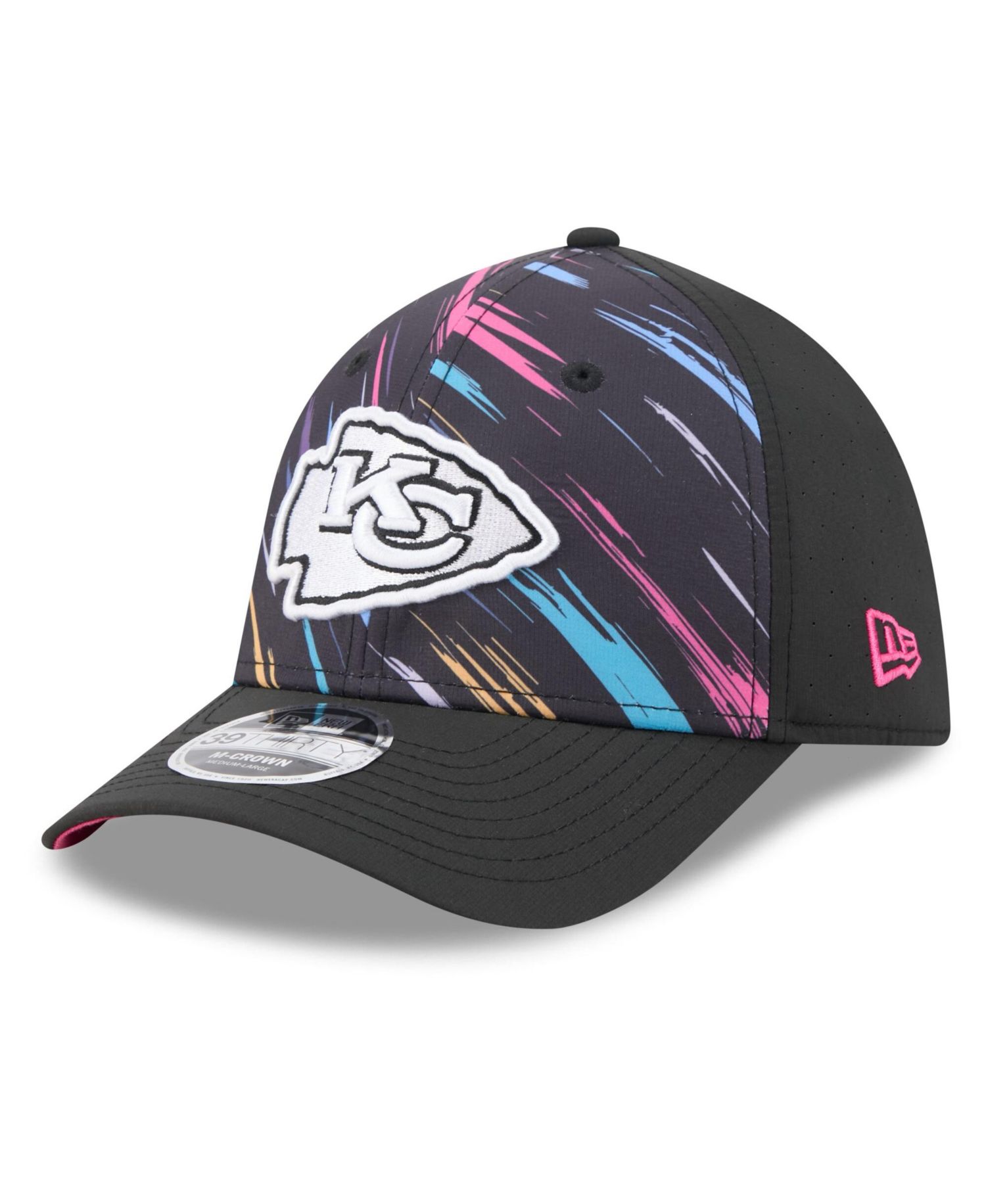 Men's Black Kansas City Chiefs 2026 NFL Cruical Catch 39THIRTY M-Crown Stretch Hat