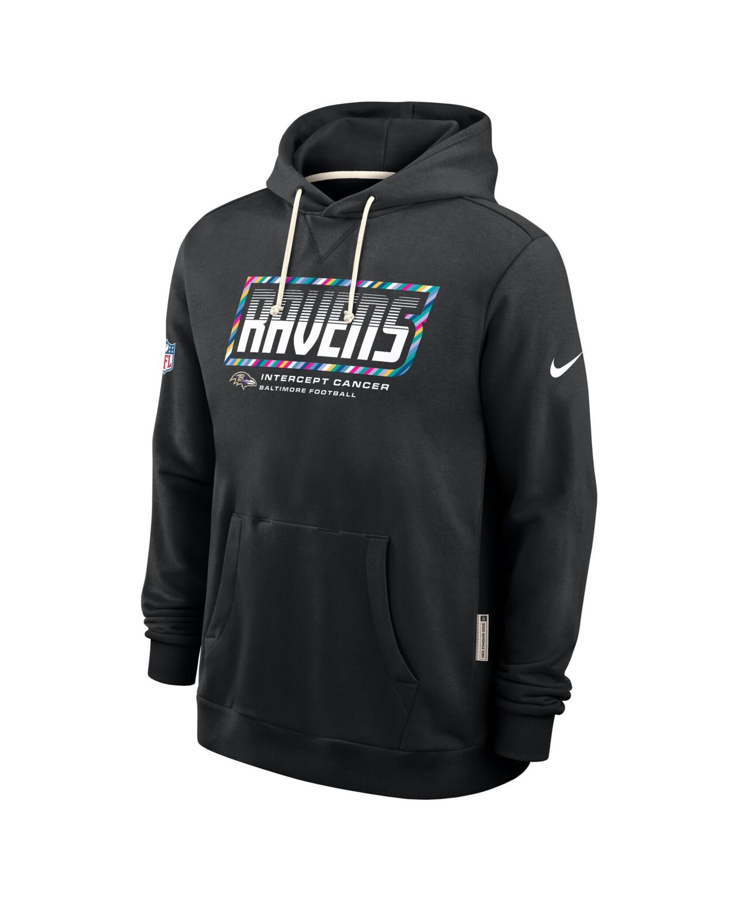 Men's Black Baltimore Ravens 2026 NFL Cruical Catch Sideline Dri-Fit Pullover Hoodie