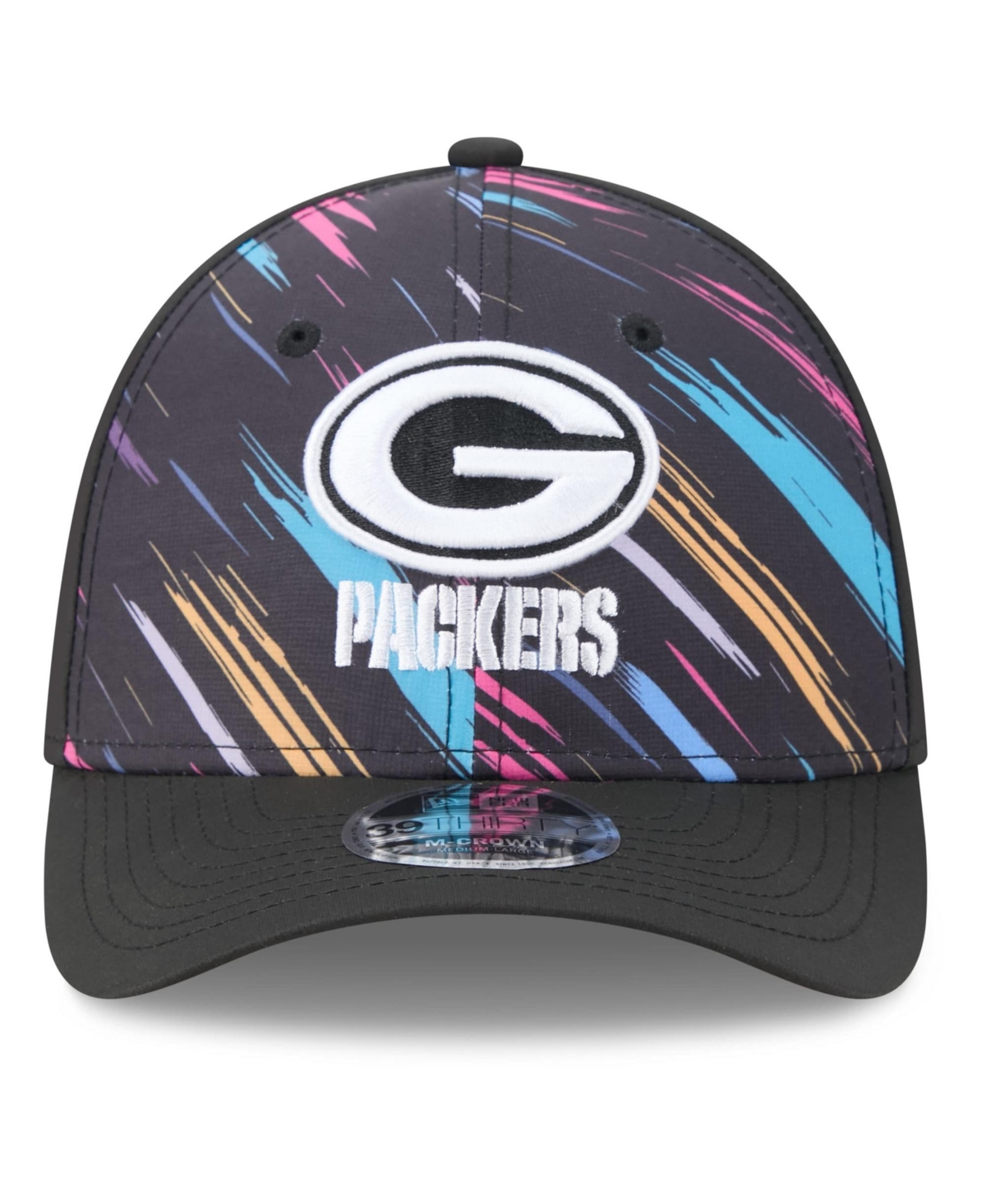 New Era Men's Black Green Bay Packers 2026 Nfl Cruical Catch 39THIRTY M-Crown Stretch Hat