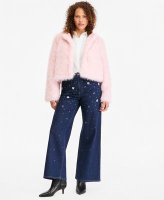 Women's Cropped Faux Fur Completer Jacket