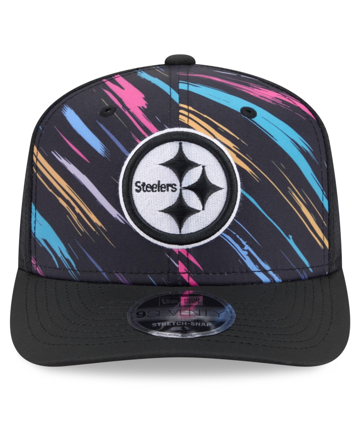 New Era Men's Black Pittsburgh Steelers 2026 Nfl Cruical Catch 9SEVENTY Adjustable Trucker Hat