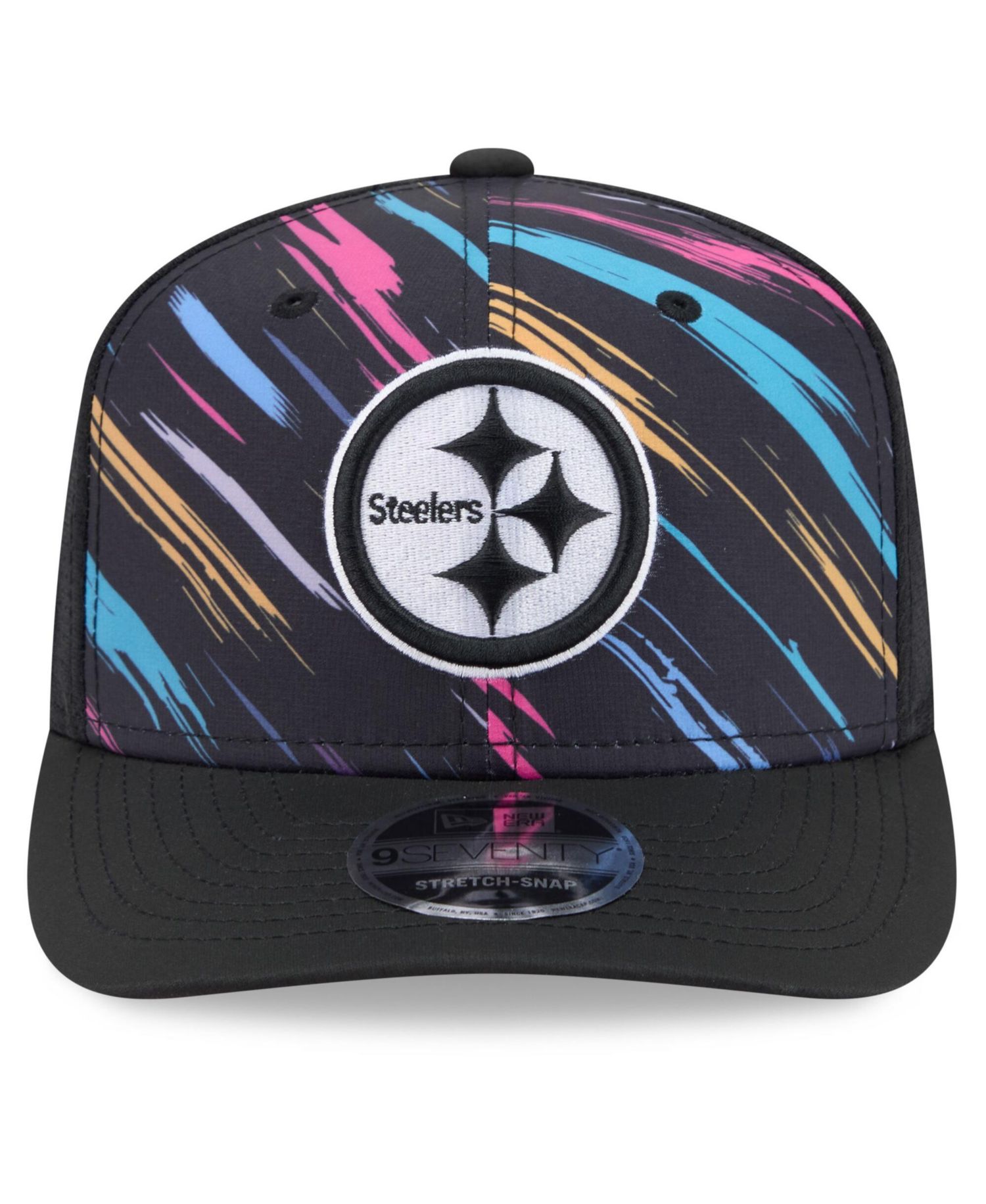 Men's Black Pittsburgh Steelers 2026 NFL Cruical Catch 9SEVENTY Adjustable Trucker Hat
