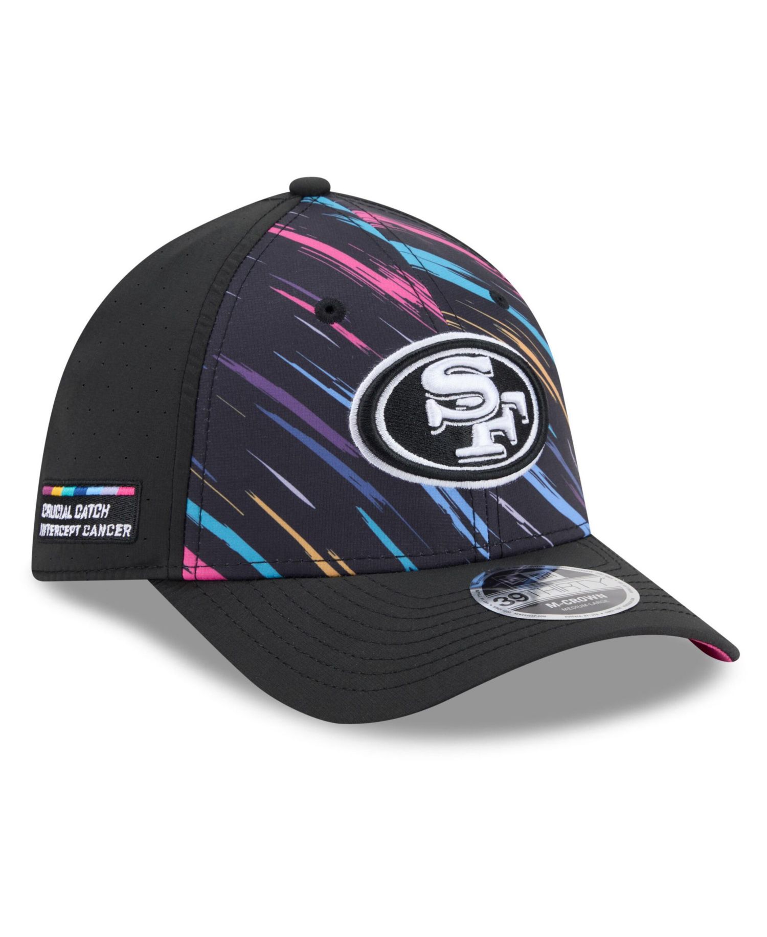 Men's Black San Francisco 49ers 2026 NFL Cruical Catch 39THIRTY M-Crown Stretch Hat