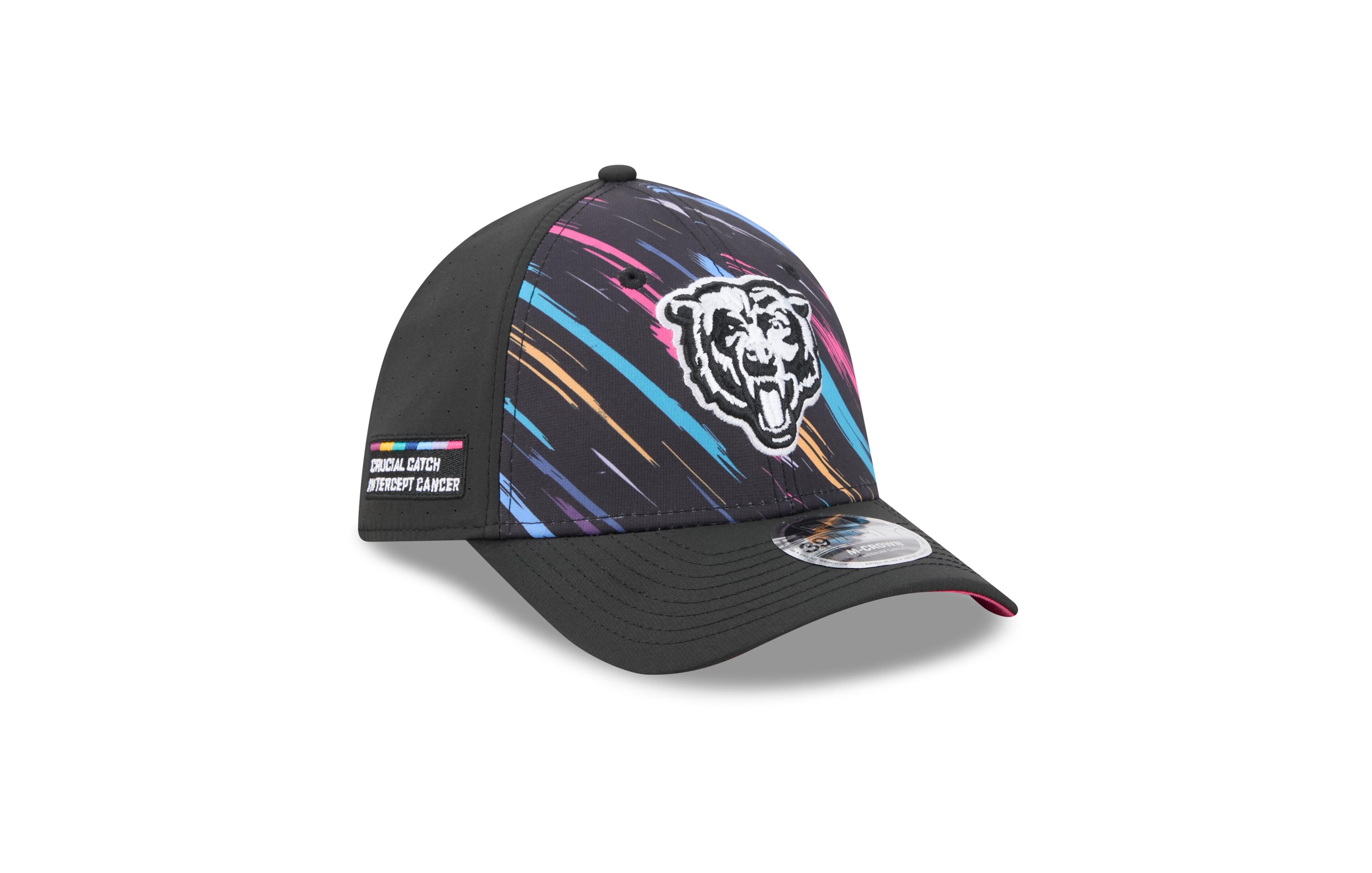 New Era Men's Black Chicago Bears 2026 Nfl Cruical Catch 39THIRTY M-Crown Stretch Hat