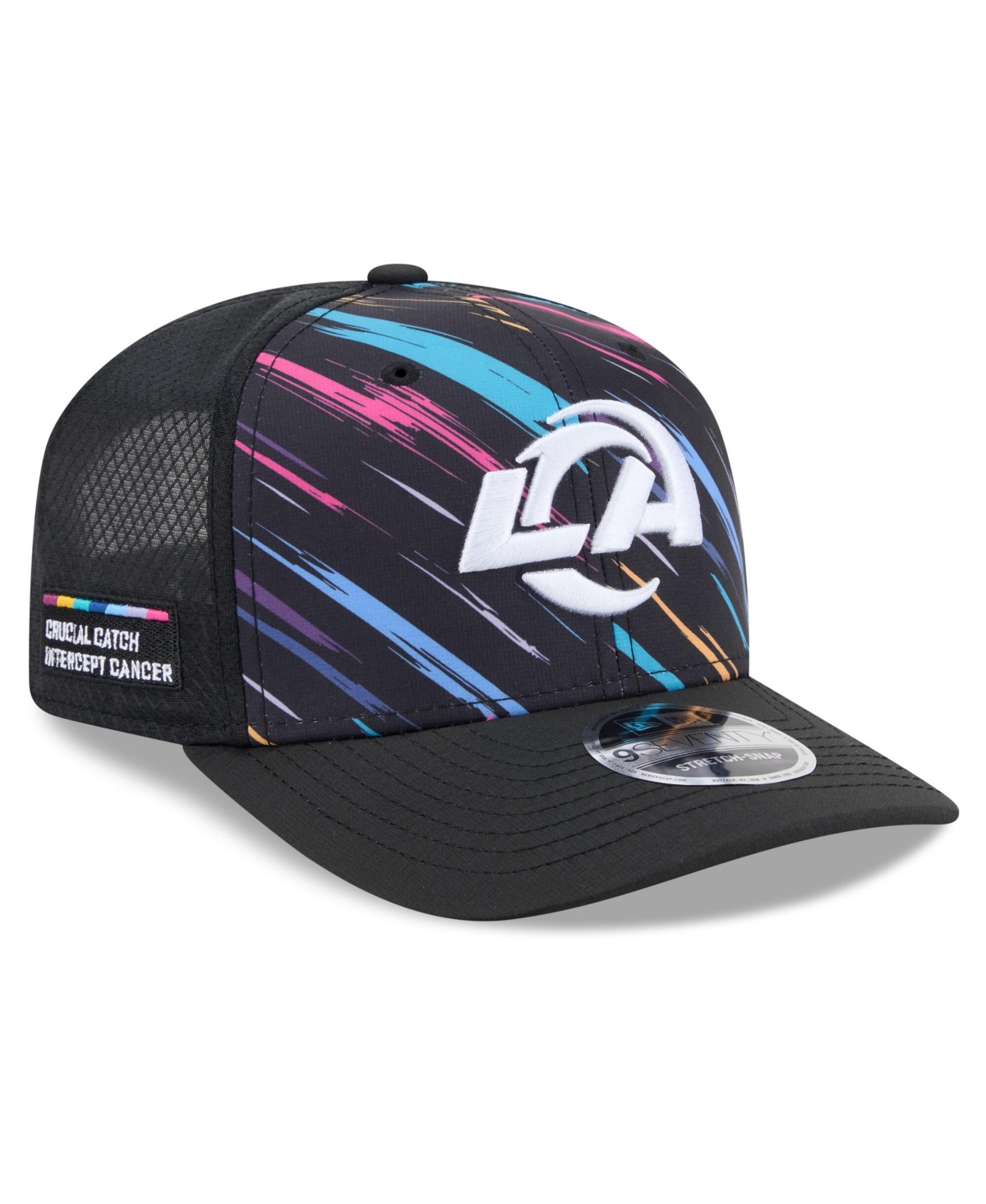 New Era Men's Black Los Angeles Rams 2026 Nfl Cruical Catch 9SEVENTY Adjustable Trucker Hat