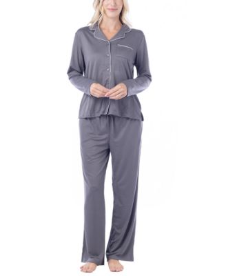 Women's Dream Cloud Long-Sleeve Notch-Collar 2-Piece Pajama Set