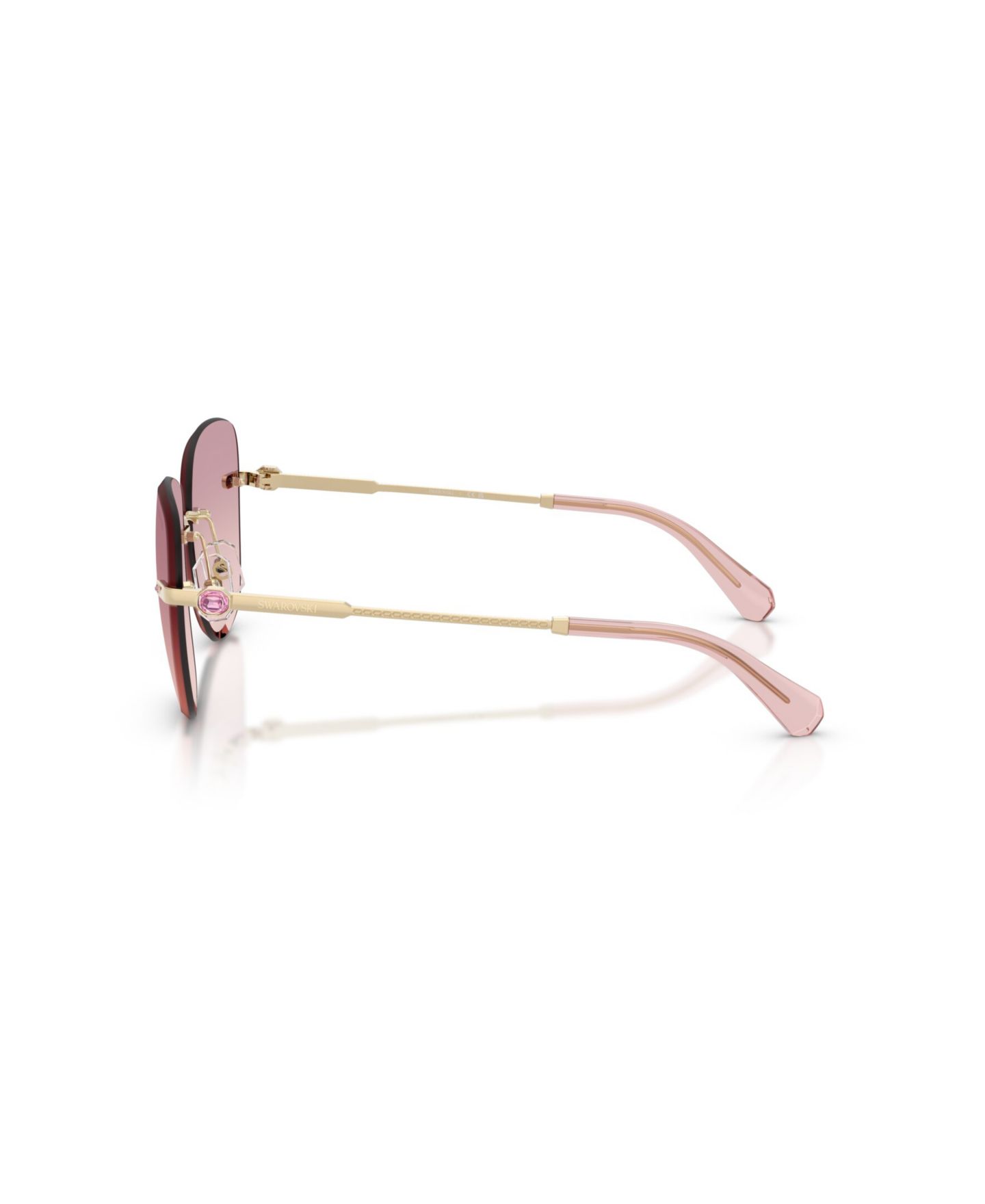 Женские солнцезащитные очки Swarovski Rimless Square Sunglasses SK7043, цвет: Бледный золотой — фото 3