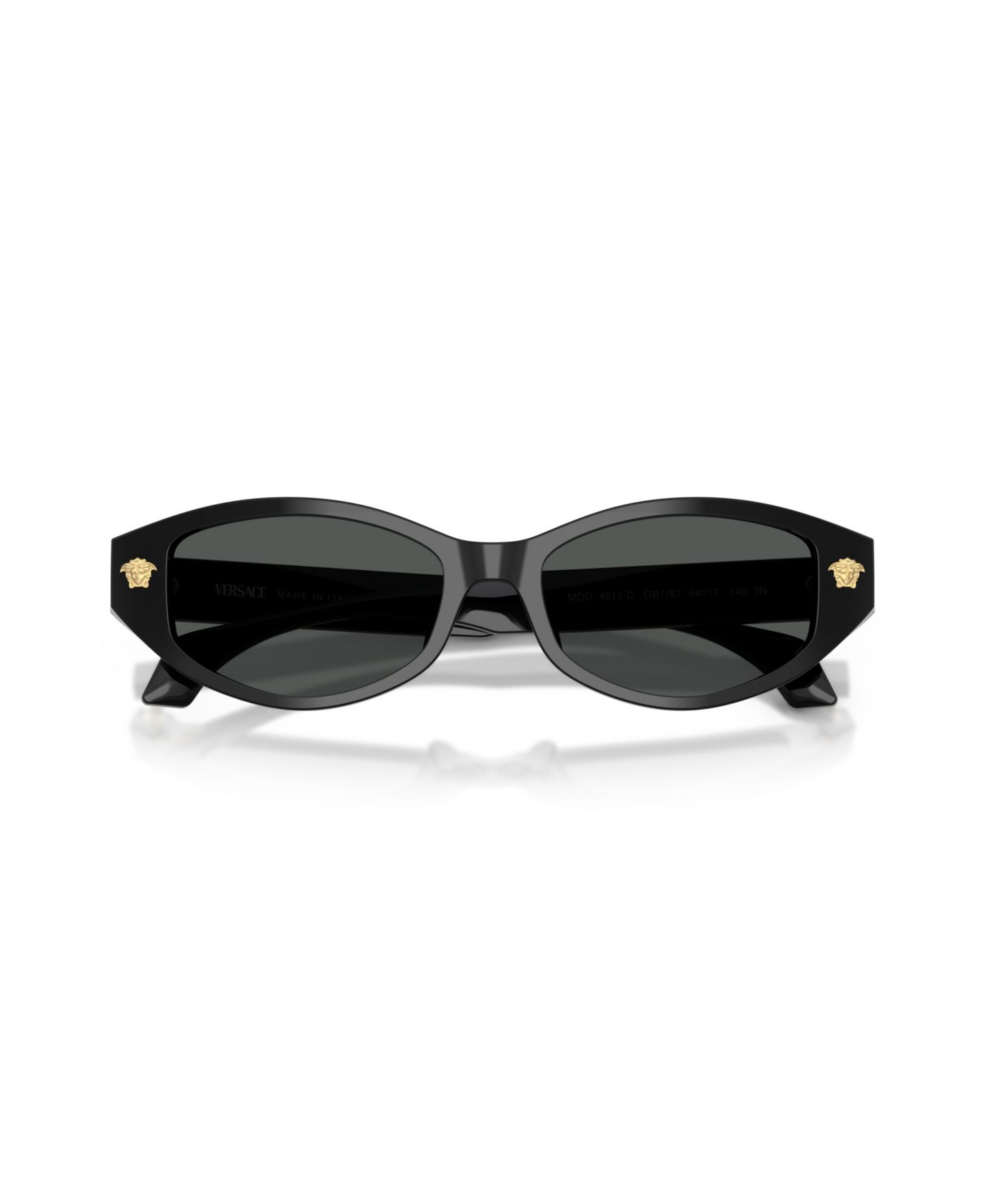 Женские солнцезащитные очки Versace VE4512D «кошачий глаз», ацетат, для низкой переносицы, цвет: Чёрный — фото 5