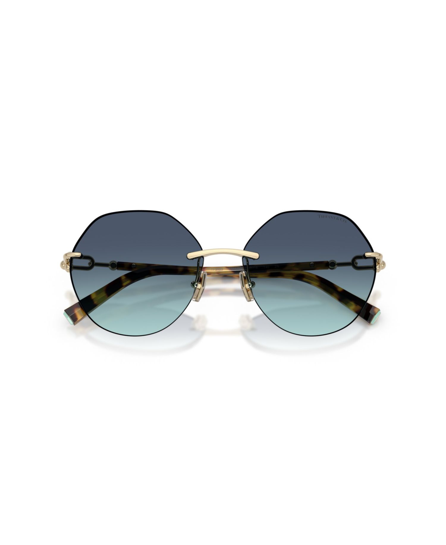 Women's Rimless Geometric Metal Sunglasses TF3123