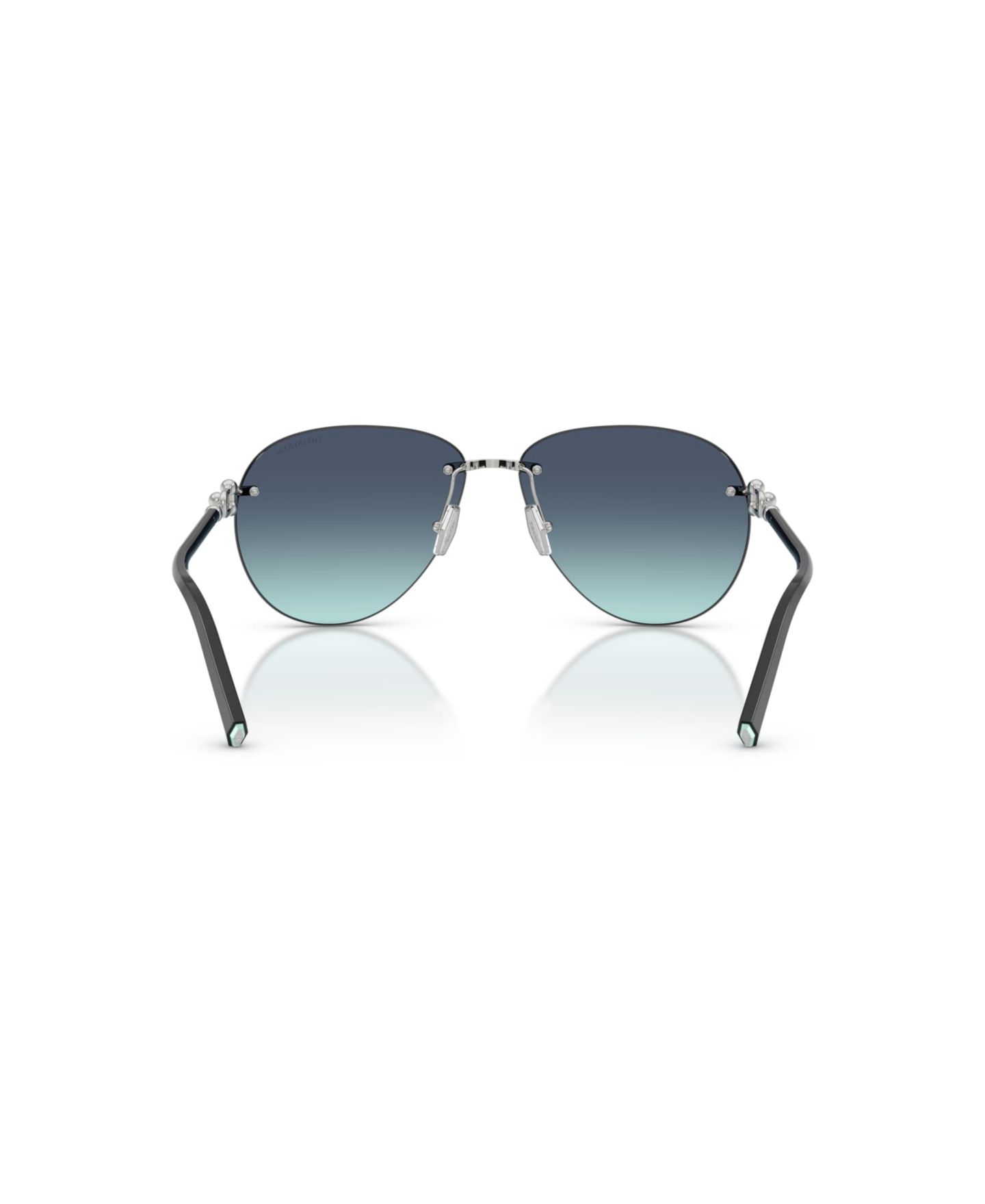 Женские солнцезащитные очки Tiffany & Co. Aviator Rimless Sunglasses TF3124, цвет: Серебряный — фото 4