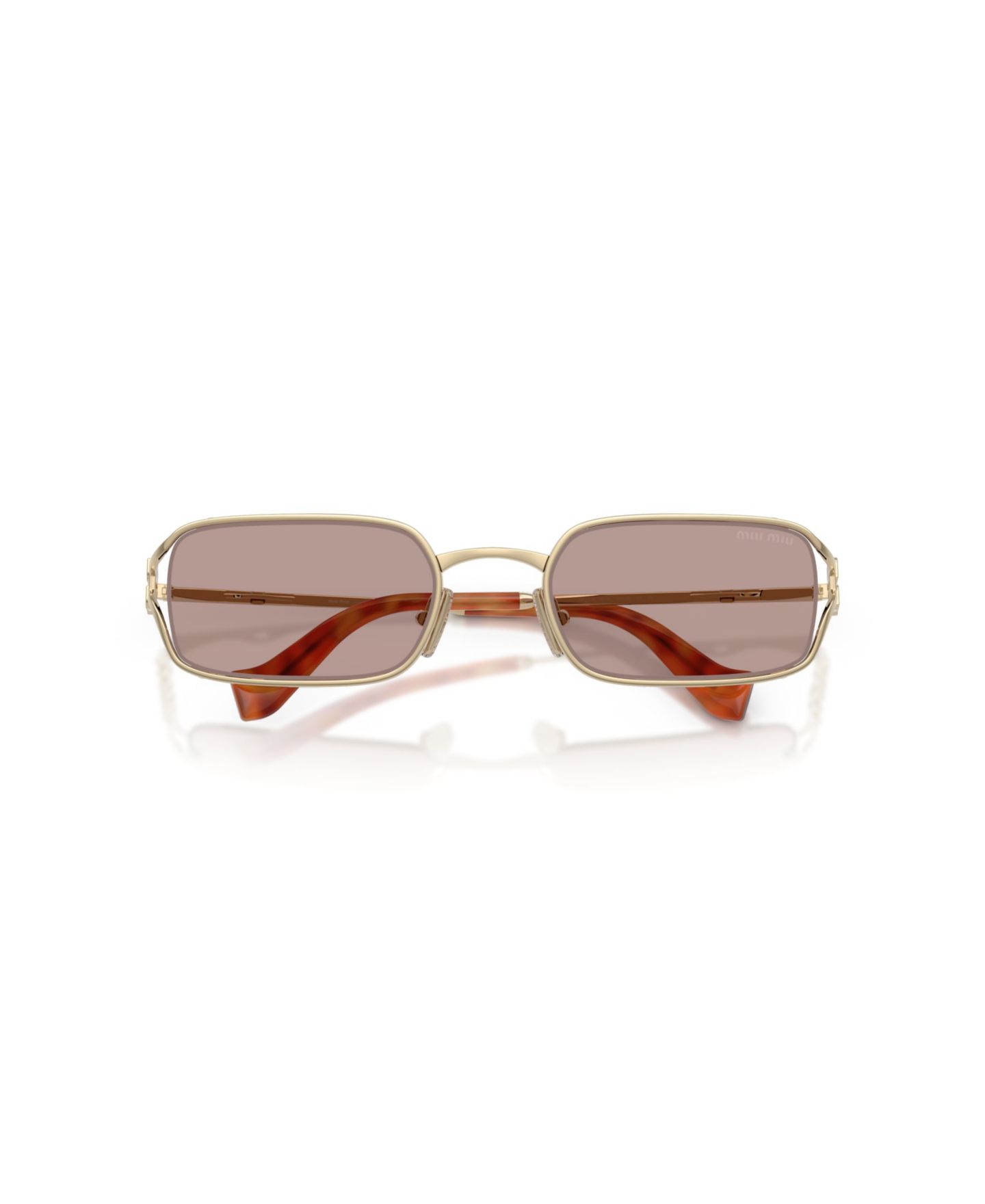 Женские солнцезащитные очки MIU MIU Sunglasses MU C50S, цвет: Бледный золотой — фото 3