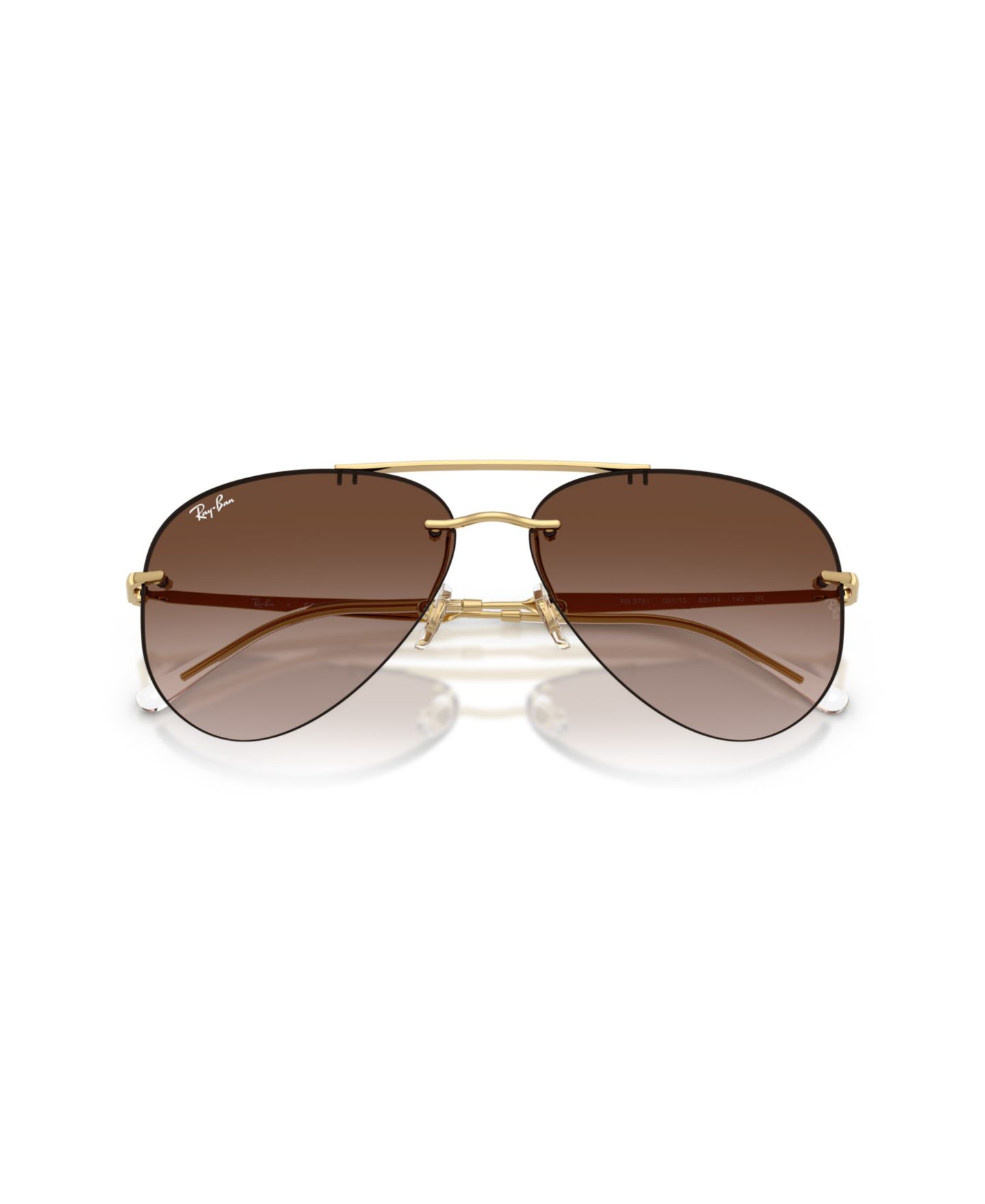 Солнцезащитные очки-авиаторы Ray-Ban RB3791 в металлической оправе без ободков, цвет: Arista — фото 4
