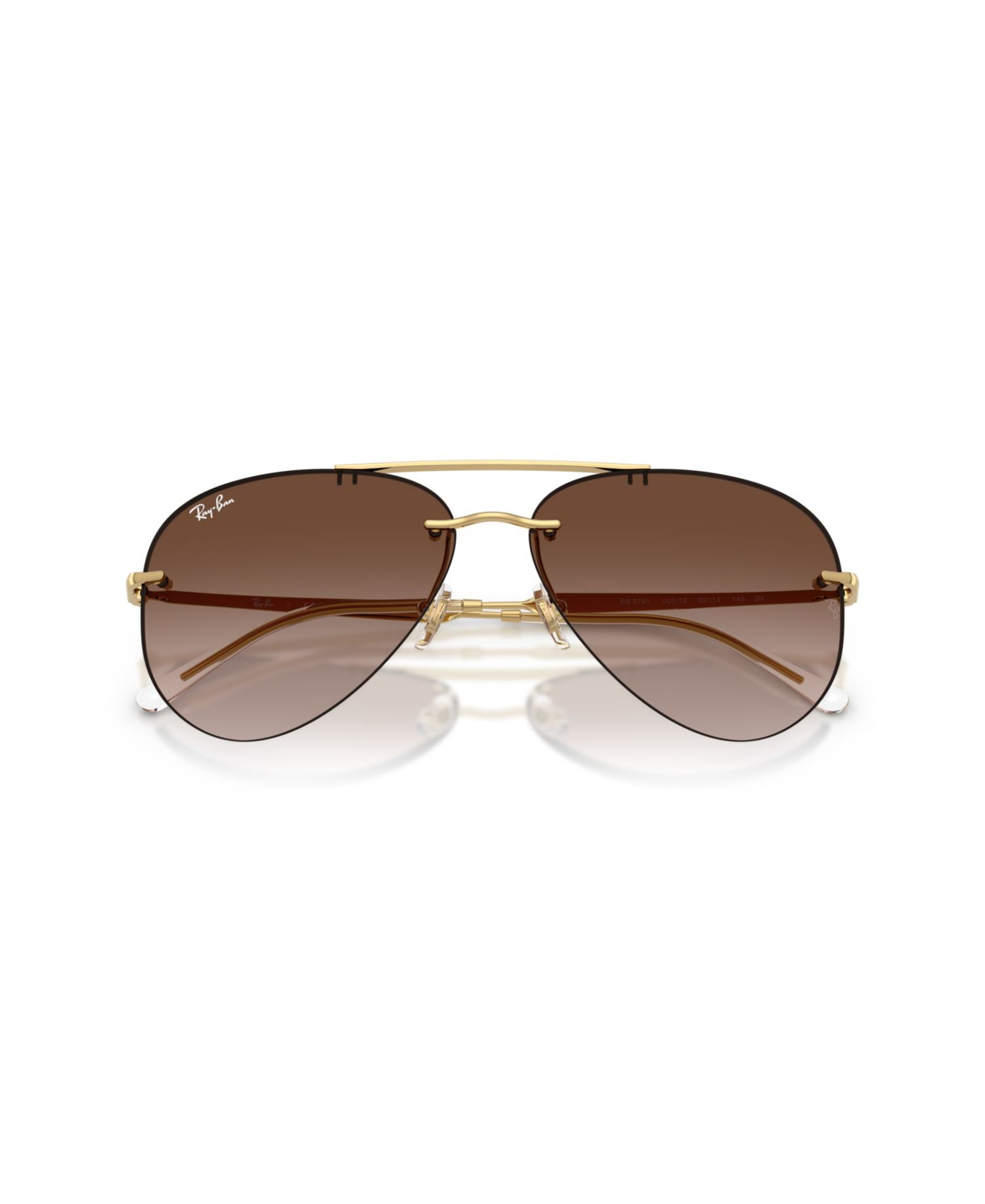 Rimless Aviator Metal-Frame Sunglasses RB3791