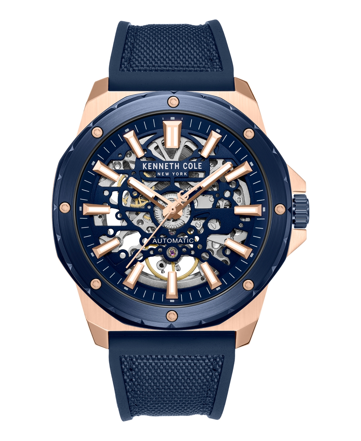 Kenneth Cole New York Men's Automatic Hollis Skeleton Two-Tone Watch 45mm